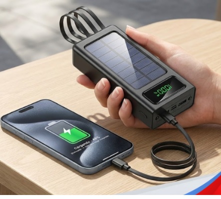 Power Bank Solar con Cables Integrados - Image 3